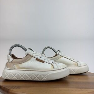 Womens Tory Burch Ladybug White Leather Comfort Casual Sneakers Shoes Size 5.5 M